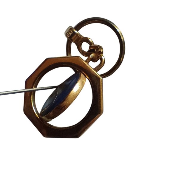 Vintage Jerusalem Israel Camel Keyring Brass Enamel Spinner Souvenir - Picture 3 of 3